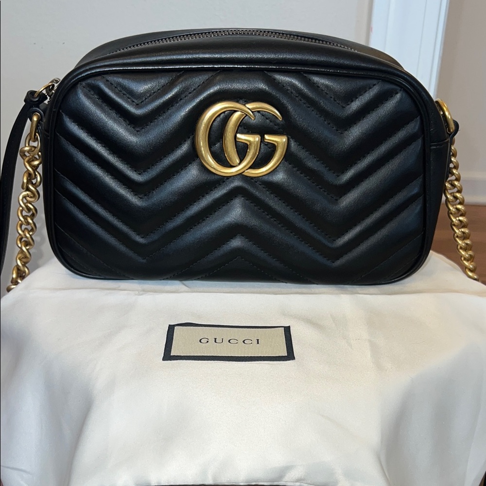 Gucci GG small matelassé leather camera bag